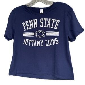 Penn State Nittany Lions Navy Blue and White Crop Top